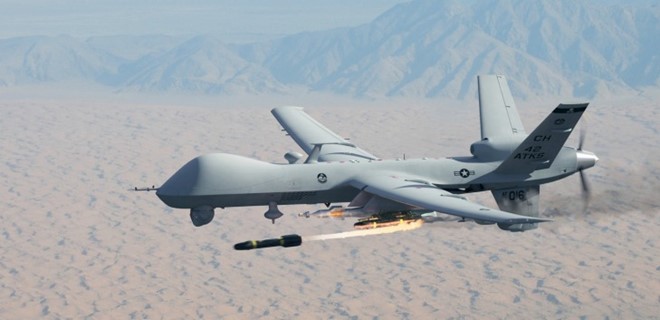 Máy bay MQ-9 Reaper có trọng lượng khoảng 4.500kg và đang là lựa chọn số 1 của quân Mỹ trên chiến trường. Ảnh: Zing News