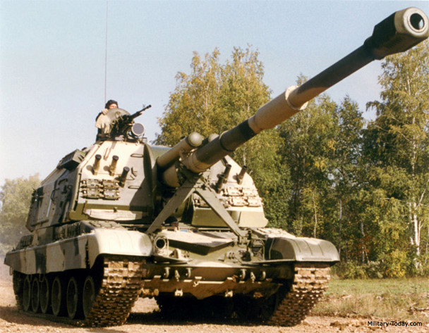 Pháo tự hành 2S19 Msta-S là một vũ khí quân sự có thiết kế hiện đại. Ảnh: Lao Động