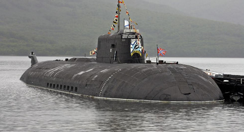 Tàu ngầm Antei thuộc đề án 949A có lượng giãn nước 24.000 tấn khiến cho nó trở nên uy lực khủng khiếp ở mọi chiến trường. Ảnh: VOV