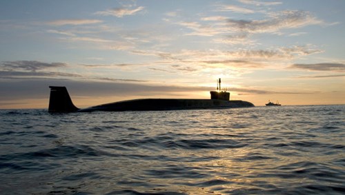 Tàu ngầm Yury Dolgoruky được giới quân sự đánh giá là tàu ngầm nguyên tử tốt nhất thế giới. Ảnh: GDVN
