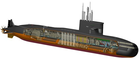 Mô phỏng tàu ngầm 1650 lớp Amur Nga. Ảnh: An Ninh Thủ Đô