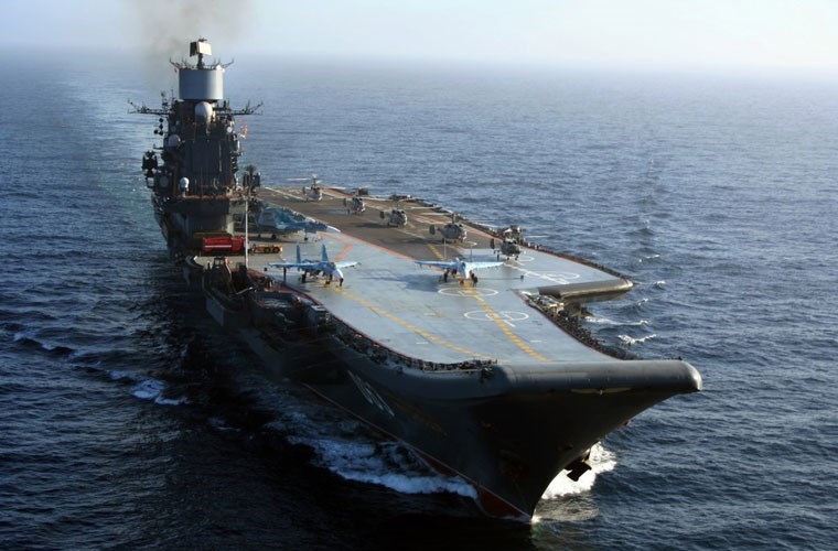  Tàu sân bay Kuznetsov là chiếc duy nhất còn lại đang phục vụ trong lực lượng Hải quân Nga. Ảnh: Kiến Thức
