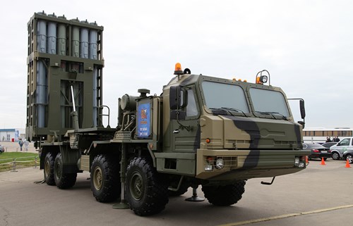 Bệ phóng tên lửa phòng không S-350E Vityaz của Nga. Ảnh: Kiến thức