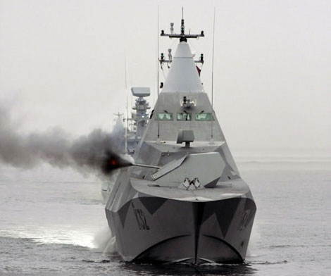  Tàu hộ tống tàng hình Visby có thiết kế thủy động lực học “quái dị”. Ảnh: Kiến Thức