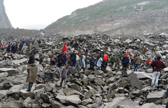 Sạt lở núi ở Trung Quốc khiến cho hơn 100 người chết và mất tích. Ảnh: Nhân dân