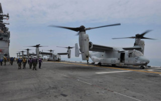 Máy bay V-22 Osprey có thể cất cánh thẳng đứng ngoạn mục. Ảnh: Zing News