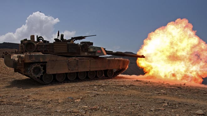 Xe tăng M1 Abrams được trang bị vũ khí mạnh nhất trên thế giới. 