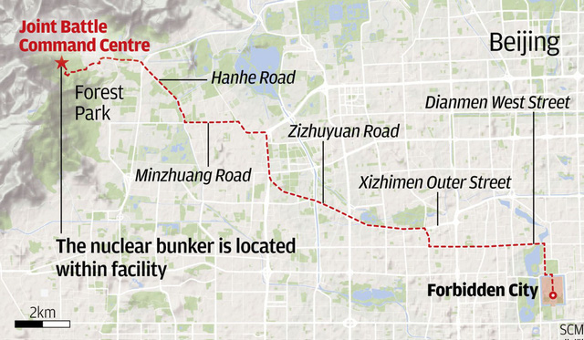  Bản đồ khu hệ thống hầm trú ẩn của Trung Quốc. Ảnh: Dân trí/News.china.com
