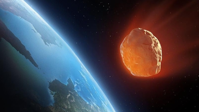 Tiểu hành tinh Doomsday sẽ có thể va chạm vào Trái Đất vào năm 2135 sẽ xóa sổ mọi thứ trên hành tinh này. Ảnh minh họa