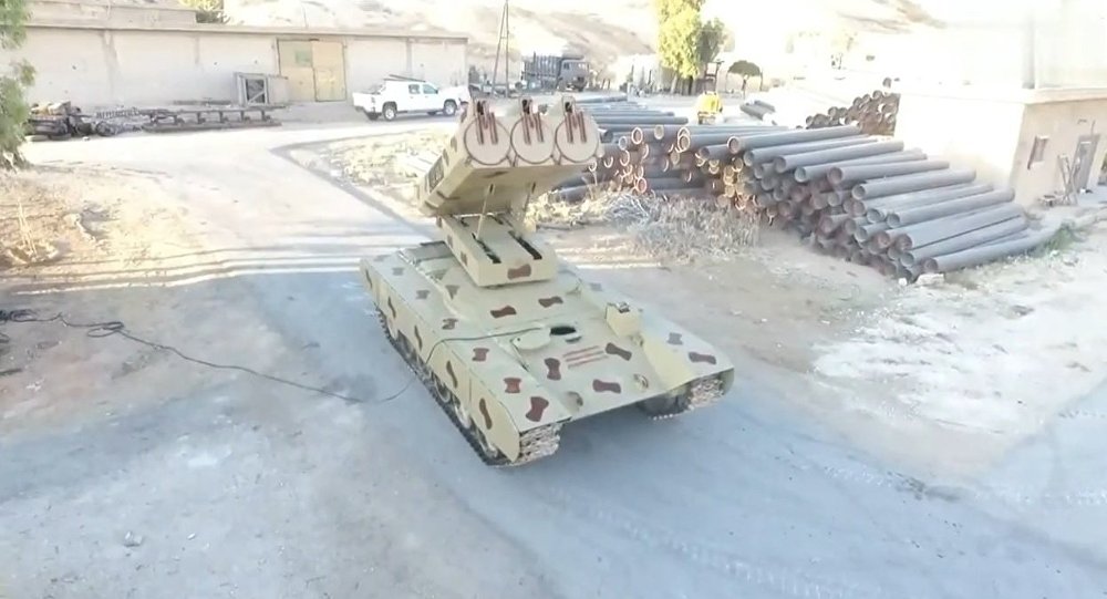  Hệ thống pháo phản lực Golan-1000 của quân đội Syria. Ảnh: TTXVN