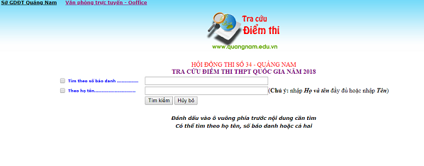 Cách tra cứu điểm thi THPT quốc gia tỉnh Quảng Nam nhanh và chính xác nhất tại đây. Ảnh: http://quangnam.edu.vn