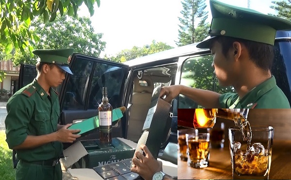 Số lượng rượu không rõ nguồn gốc bị lực lượng biên phòng Quảng Trị thu giữ 