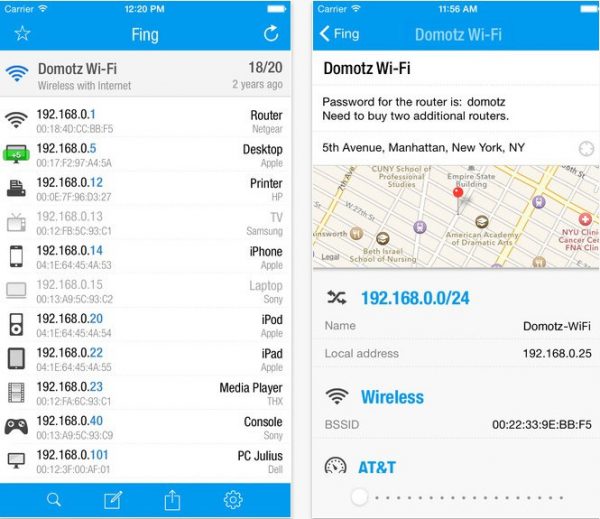 Dùng ứng dụng  Fing – Network Tools quét danh sách dùng wifi chùa trên iPhone