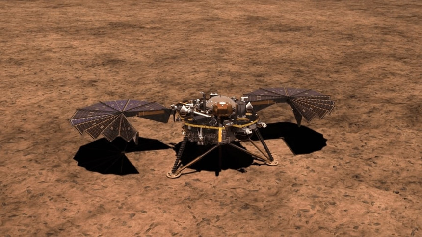 Tàu vũ trụ InSight đã đáp thành công xuống sa: o hỏa ngày 26/11. Ảnh: NASA