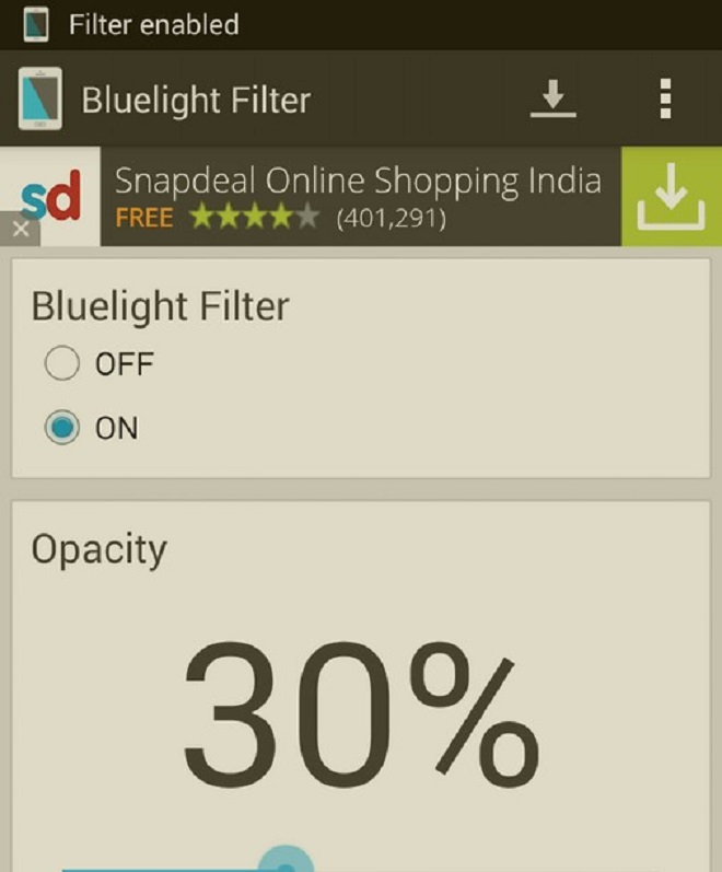 Ứng dụng Blue Light Filter được coi là ứng dụng miễn phí được nhiều người sử dụng