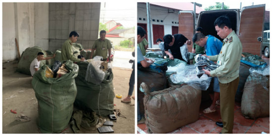  Nhập lậu hàng hóa bị lực lượng chức năng Lạng Sơn phát hiện và thu hồi. Ảnh: Cục QLTT Lạng Sơn