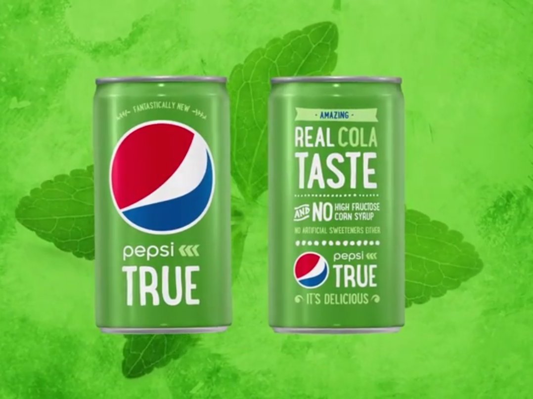 Pepsi màu xanh lá Pepsi True được ra mắt thị trường