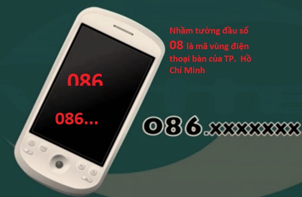 Nhiều người dân bị lừa vì lầm tưởng là số điện thoại bàn cũng có đầu số (08) của thành phố Hồ Chí Minh