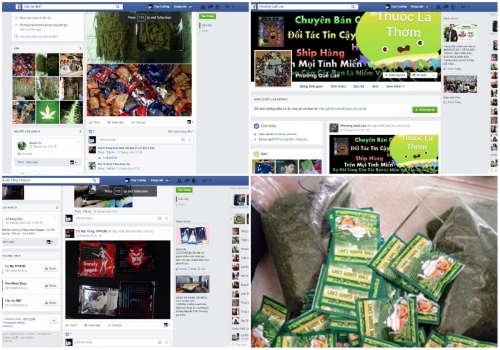 Không khó bắt gặp các tài khoản mạng xã hội mua bán cỏ Mỹ