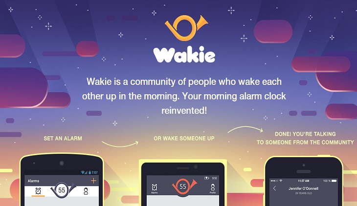Mạng xã hội kì lạ và độc đáo New Wakie được lập ra với mục đích khá đơn giản là báo thức cho người dùng