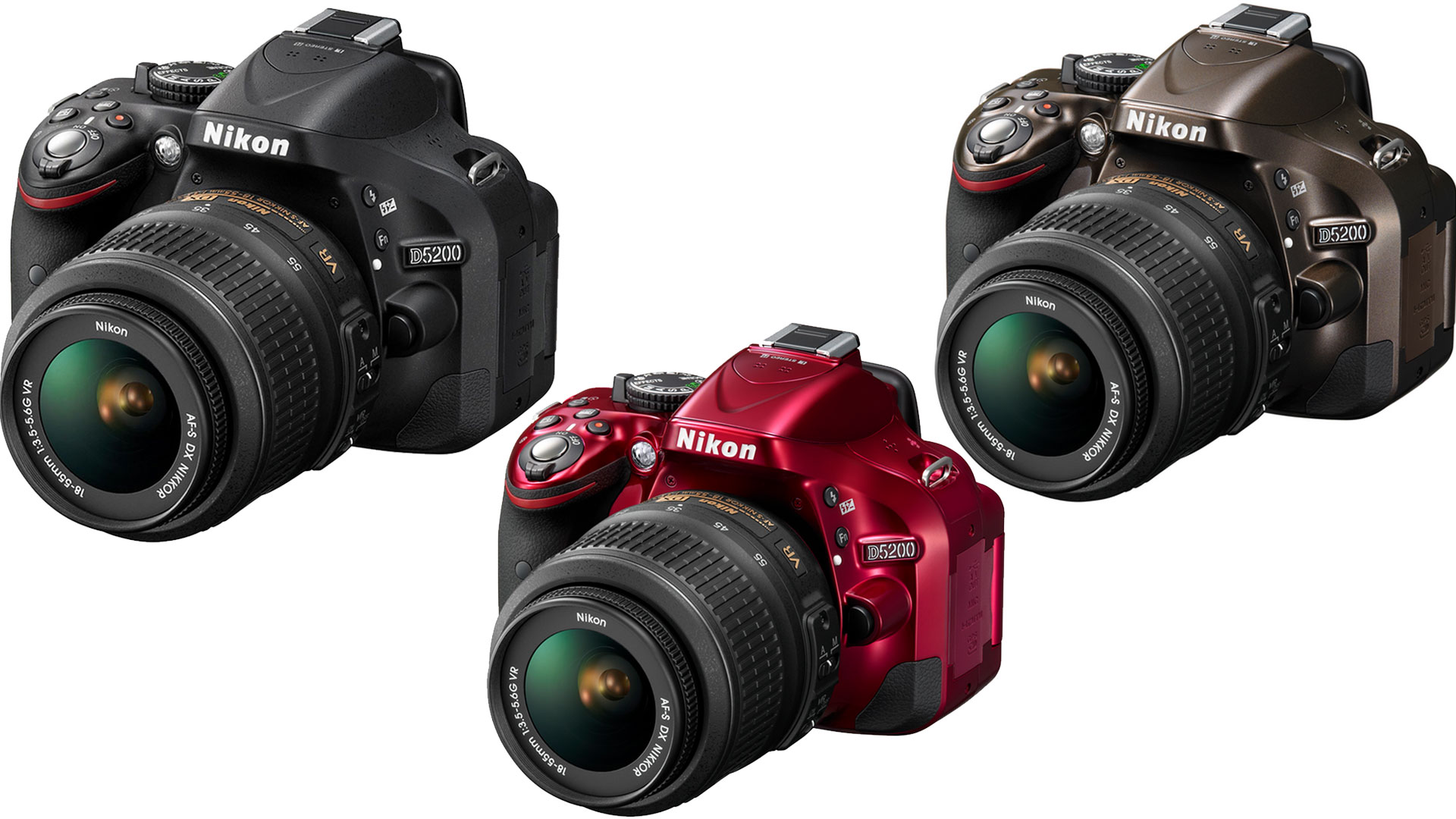 Các màu của dòng máy ảnh giá rẻ Nikon D5200 khá đa dạng
