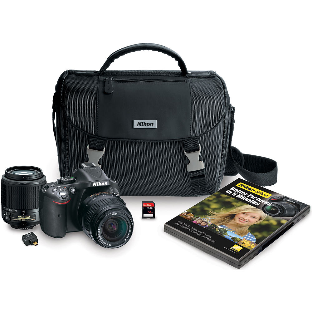 Các phụ kiện đi kèm máy ảnh giá rẻ Nikon D5200 