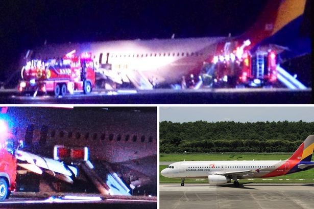 Hiện trường vụ máy bay gặp nạn của hãng hàng không Asiana tại Nhật Bản