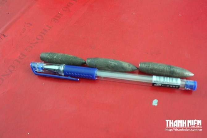 Đầu đạn thu lượm được trên tàu cá Việt Nam bị cảnh sát biển Thái Lan tấn công