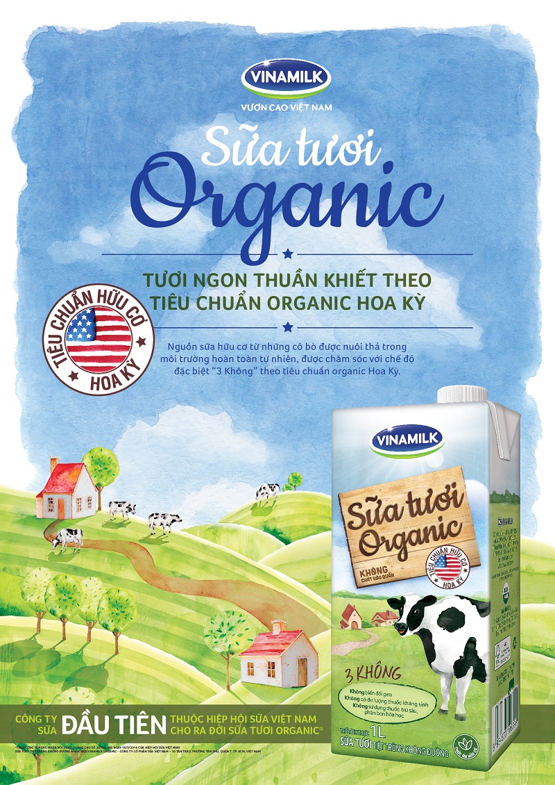 Sữa tươi Vinamilk Organic tuân thủ nghiêm ngặt '3 Không' theo chuẩn organic Hoa Kỳ
