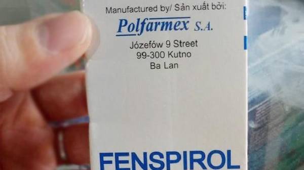Đình chỉ lưu hành tất cả các lô thuốc Fenspirol do dược phẩm Trung ương 1 - Pharbaco nhập khẩu