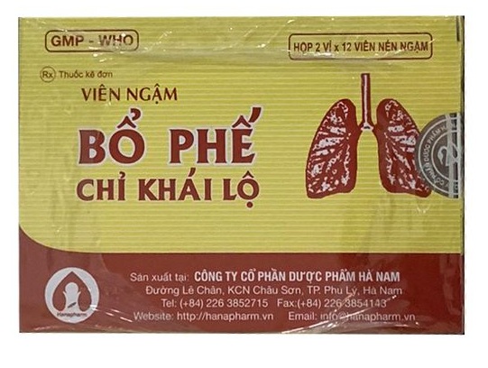 Sản phẩm viên ngập Bổ phế chỉ khái lộ của dược phẩm Nam Hà