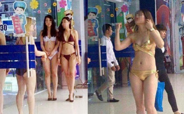 Dư luận nhận định rằng việc các nhân viên mặc bikini ở siêu thị Trần Anh là trò câu khách rẻ tiền