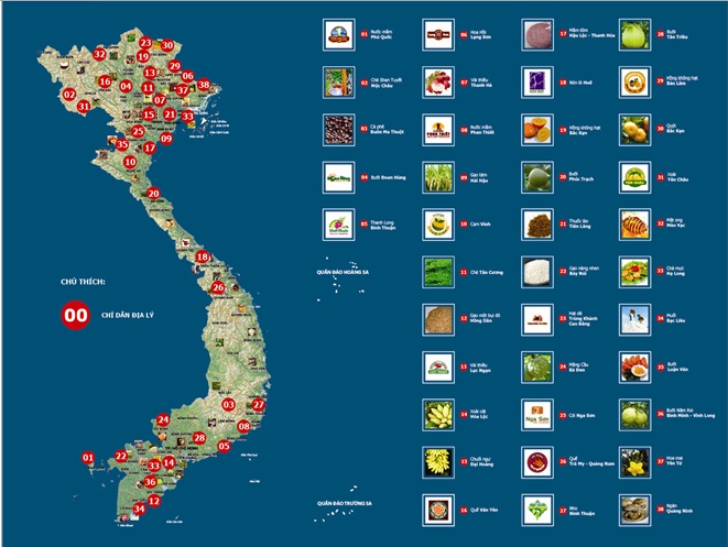 Việt Nam hiện có 38 sản phẩm được bảo hộ chỉ dẫn địa lý