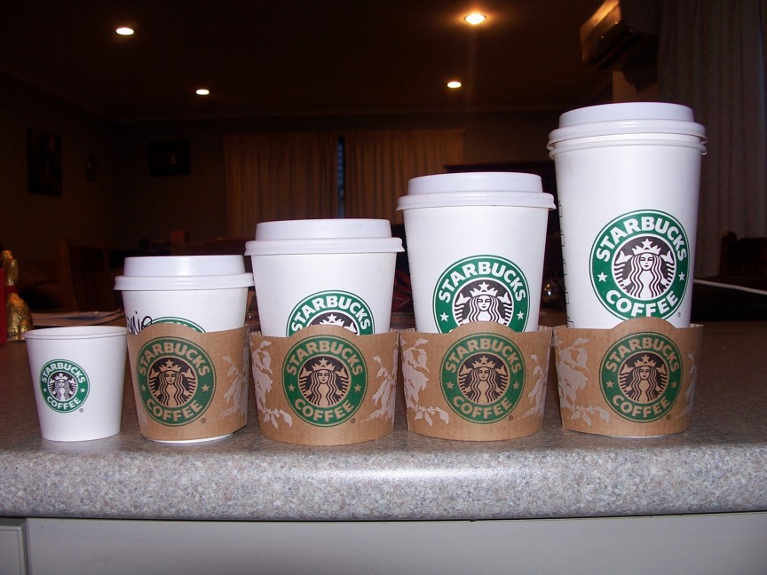 Starbucks có nhiều kích cỡ đồ uống khác nhau