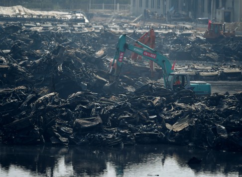 Hiện trường vụ nổ nhà máy hóa chất ở Thiên Tân sau khi được dập lửa hơn 1 tuần