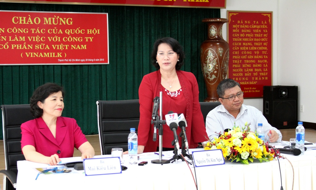 Bà Nguyễn Thị Kim Ngân, Ủy viên Bộ Chính trị - Phó Chủ tịch Quốc hội phát biểu tại buổi làm việc