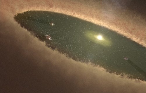 Hình minh họa giai đoạn các hành tinh mới hình thành trong hệ mặt trời. Ảnh chụp màn hình NASA 