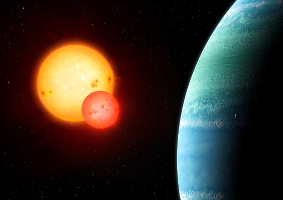 Kepler-453b là phát hiện mới nhất về hành tinh circumbinary của các nhà khoa học. Ảnh Sci-news