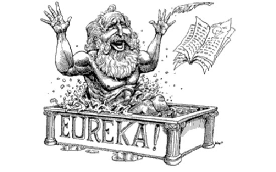 Hình ảnh Archimedes với câu nói nổ tiếng 'Eureka' khi phát hiện ra phát minh mới đã đi vào lịch sử