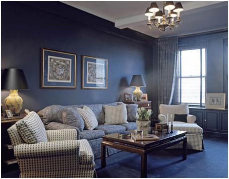 Màu xanh biển đậm có thể dùng để trang trí điểm xuyết trong nhà