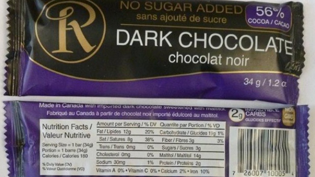 Chocolate có thành phần sữa không rõ ràng.