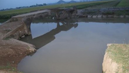 Hiện trường nơi xảy ra vụ tai nạn đuối nước thương tâm khiến một em học sinh lớp 4 thiệt mạng ở Nghệ An