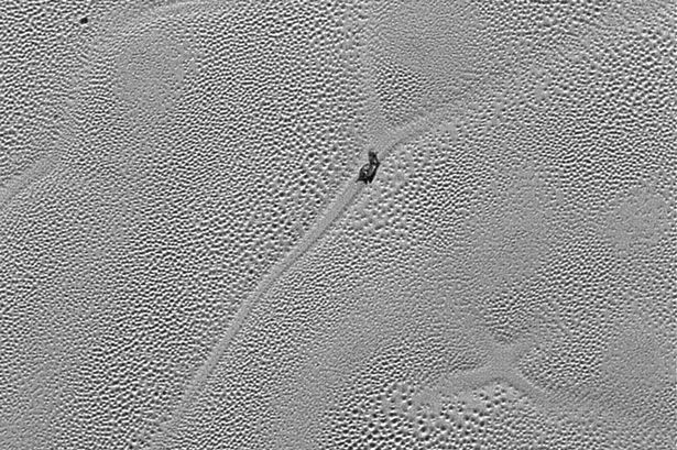 Hình ảnh cho thấy đối tượng được cho là ốc sên bò trên sao Diêm Vương