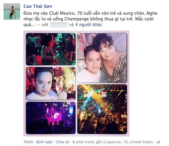 Cao Thái Sơn và mẹ ở Club Mexico