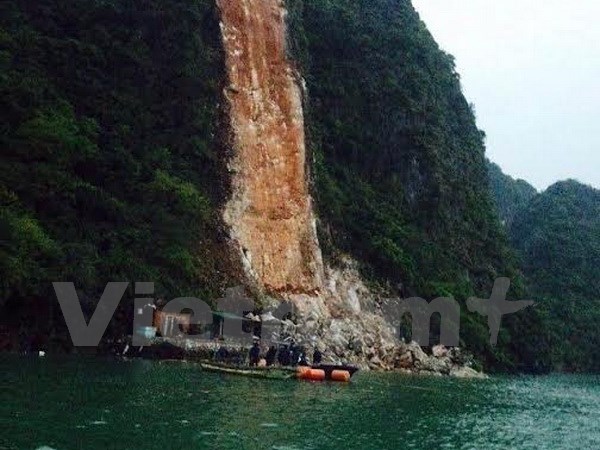 Khu vực xảy ra vụ sạt lở đất đá ở Quảng Ninh