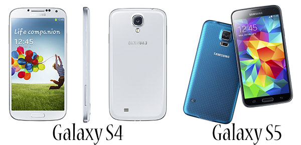 Galaxy S4 và Galaxy S5 là 2 sản phẩm smartphone mới nhất được bán ra vào năm 2014