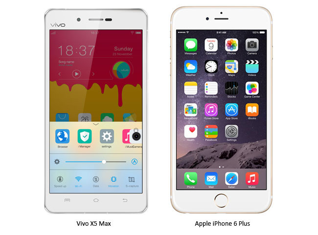 So sánh giữa smartphone siêu mỏng Vivo X5 và Iphone 6 Plus