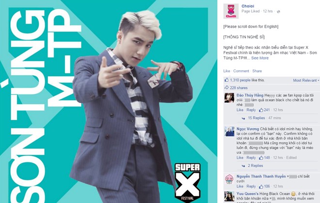 Một vài poster về Super X Festival của ban tổ chức hé lộ show diễn sẽ có sự góp mặt của Psy, Big Bang, Sơn Tùng M-TP, Đông Nhi…