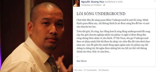 Ông bầu Nguyễn Quang Huy cho rằng hành động xúc phạm Sơn Tùng M-TP của rapper Bueno là ‘vô học’
