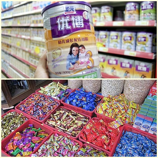 Sữa và kẹo Trung Quốc nhiễm tạp chất